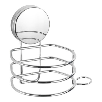 WENKO 24857100 - Suporte para secador de cabelo STATIC-LOC + OSIMO 14x13 cm cromado brilhante