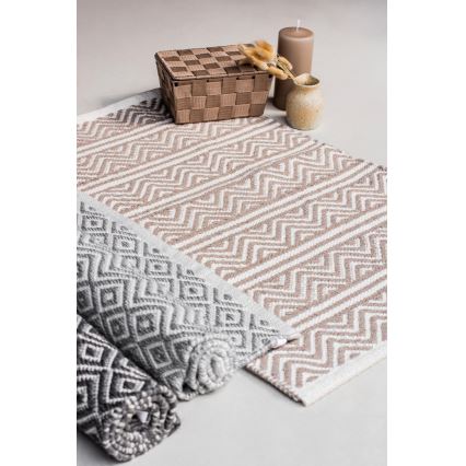 WENKO 24868100-Tapete SHAKI 50x80 cm bege/branco