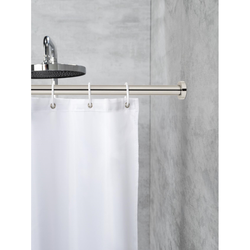 WENKO 24888100 - Barra de duche LUZ 185 x 2,8 cm, em aço inoxidável com acabamento cromado brilhante