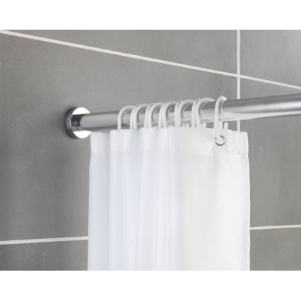 WENKO 24888100 - Barra de duche LUZ 185 x 2,8 cm, em aço inoxidável com acabamento cromado brilhante