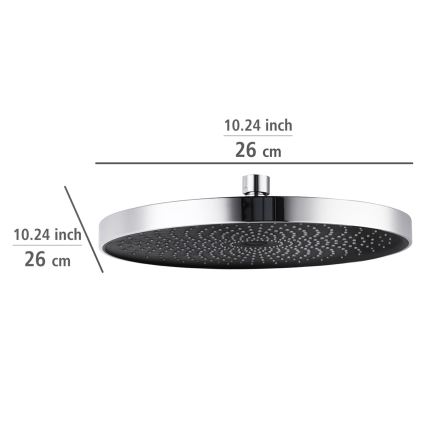 WENKO 24910100 - Cabeça de duche SOFTWATER 26x26 cm cromado brilhante/preto