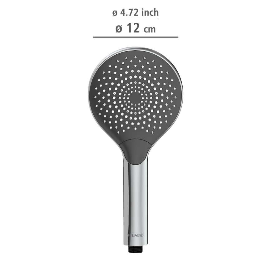 WENKO 24921100 - Cabeça de duche WATERSAVING SYSTEM 12x12 cm cromado brilhante/cinzento