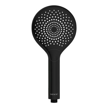 WENKO 24925100 - Cabeça de duche com sistema de poupança de água, Ø 12 cm, preta
