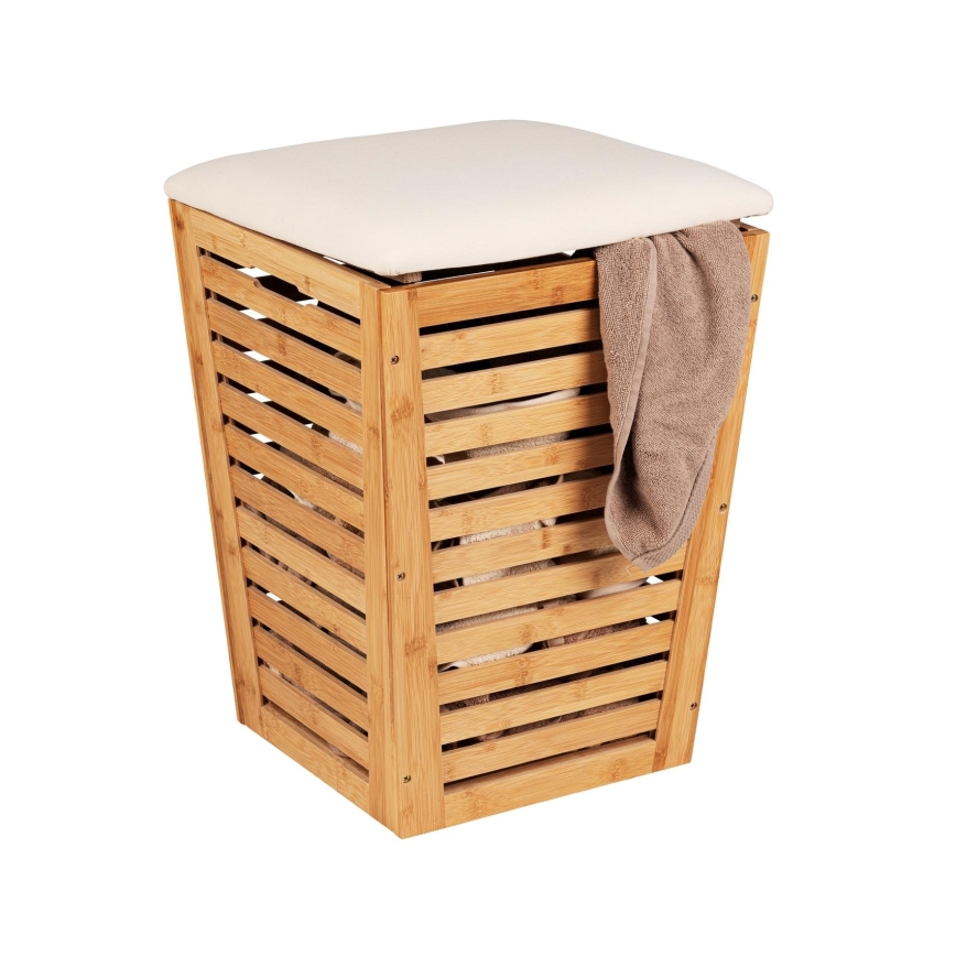 WENKO 25143100 - Cesto para roupa BAMBUSA 40x56 cm castanho