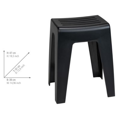 WENKO 25156100 - Banco KUMBA 38x47 cm preto