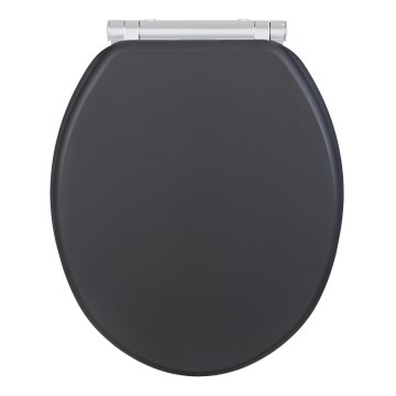 WENKO 25218100 - Assento para WC MORRA 35 x 42 cm, antracite/prateado