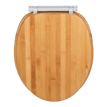 WENKO 25224100 - Assento de sanita BAMBOUSA 34,5x40,5 cm castanho/prateado