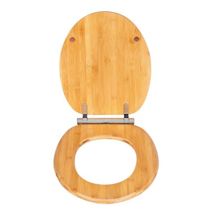 WENKO 25224100 - Assento de sanita BAMBOUSA 34,5x40,5 cm castanho/prateado