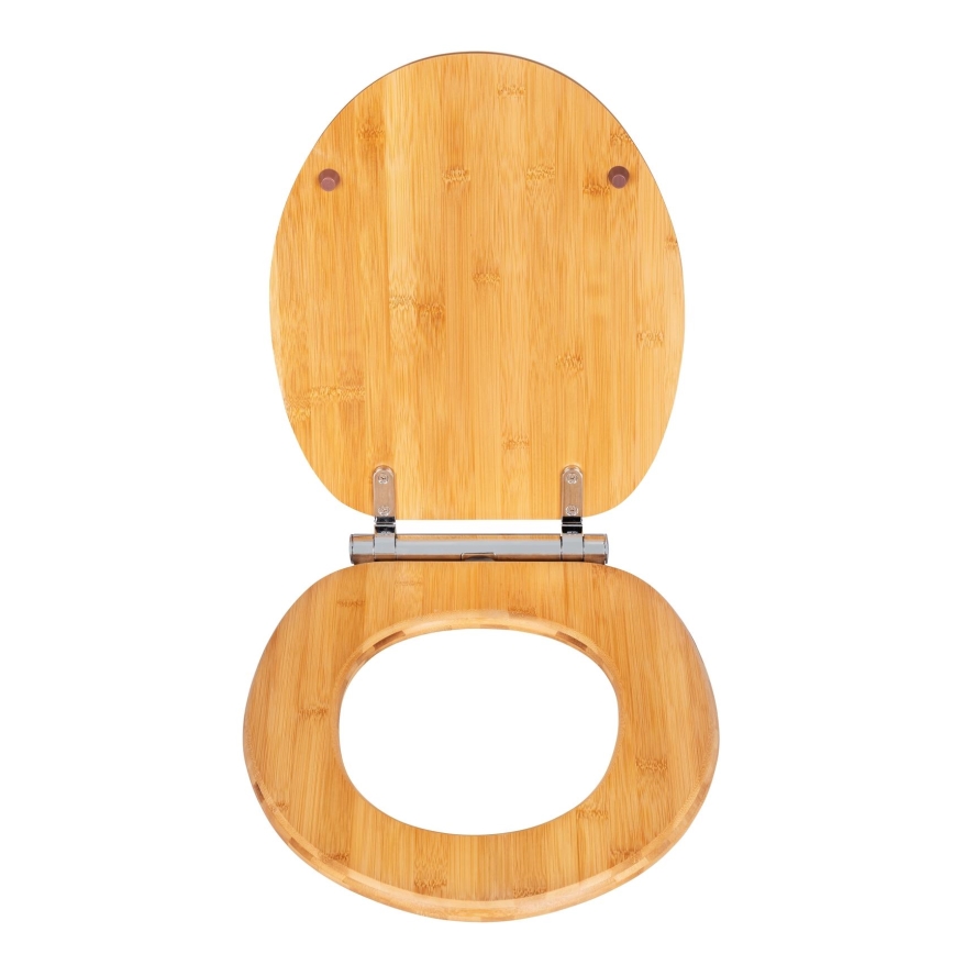 WENKO 25224100 - Assento de sanita BAMBOUSA 34,5x40,5 cm castanho/prateado