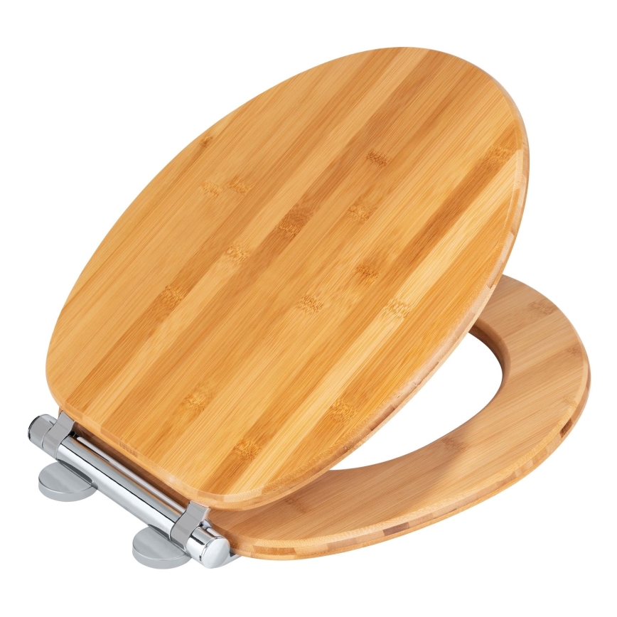 WENKO 25224100 - Assento de sanita BAMBOUSA 34,5x40,5 cm castanho/prateado
