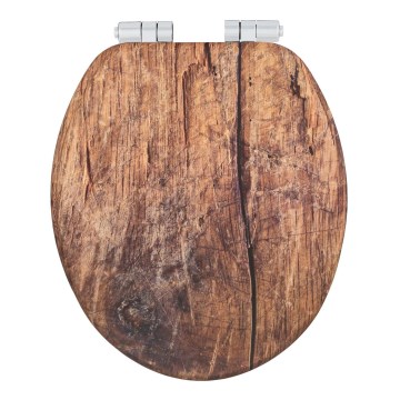 WENKO 25226100-WC Assento para sanita RUSTIC 35,5 x 42,5 cm castanho/prateado