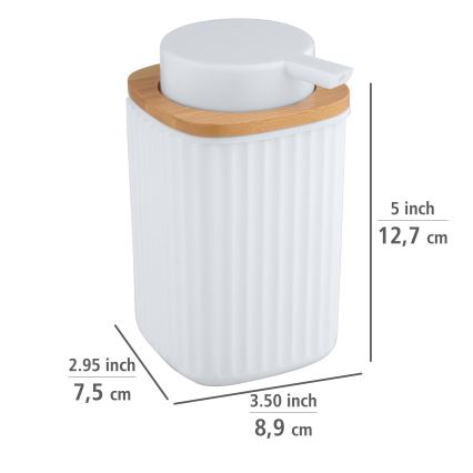 WENKO 25294100 - Dispensador de sabão ROTELLO 8,9x12,7 cm branco/castanho