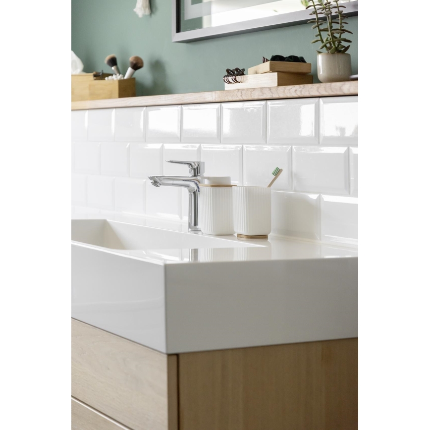 WENKO 25294100 - Dispensador de sabão ROTELLO 8,9x12,7 cm branco/castanho