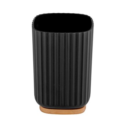 WENKO 25297100 - Copo porta-escovas de dentes ROTELLO 8,5 x 11 cm, preto/castanho