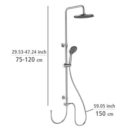 WENKO 25310100 - Conjunto de duche Sistema economizador de água aço inoxidável/cromado brilhante