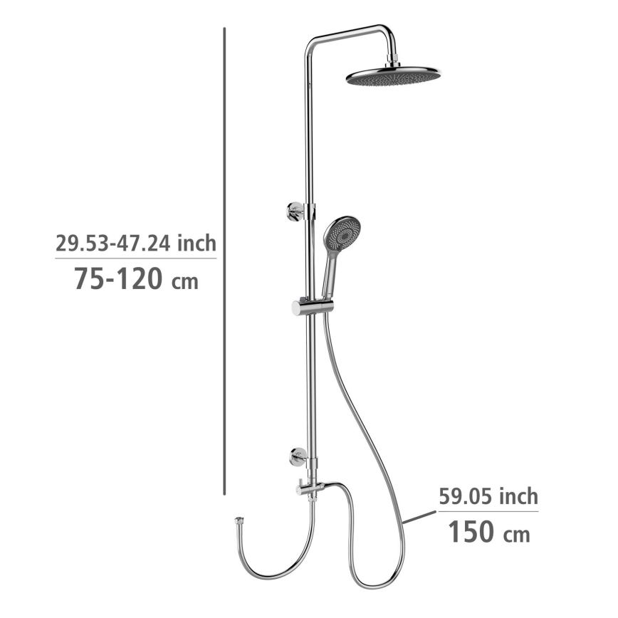 WENKO 25310100 - Conjunto de duche Sistema economizador de água aço inoxidável/cromado brilhante