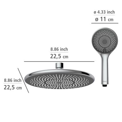 WENKO 25310100 - Conjunto de duche Sistema economizador de água aço inoxidável/cromado brilhante