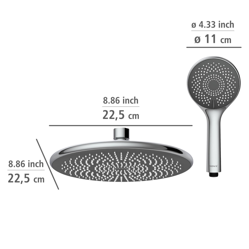 WENKO 25310100 - Conjunto de duche Sistema economizador de água aço inoxidável/cromado brilhante