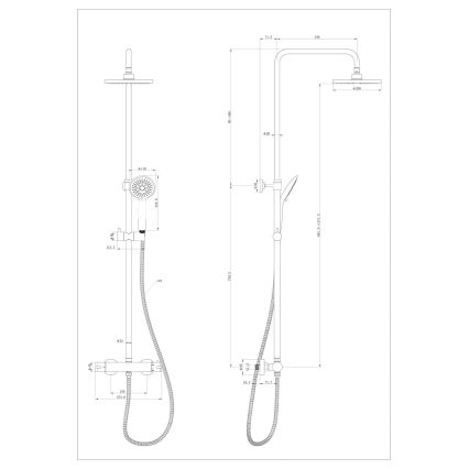 WENKO 25483100 - Sistema de duche WATERSAVING SYSTEM 120 cm cromado brilhante