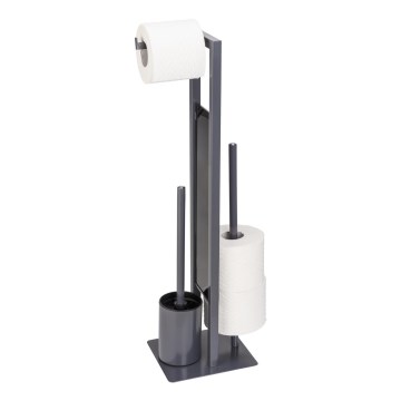 WENKO 25552100 - Escova de WC RIVALTA 18x70 cm cinzenta/preta