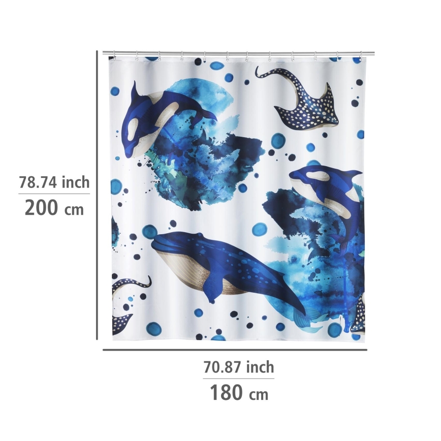 WENKO 25749100 - Cortina de duche AQUARIS 180x200 cm multicolorida