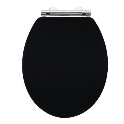 WENKO 25772100 - Assento de sanita BAMBUZA 37x44 cm preto/marrom/cromado brilhante
