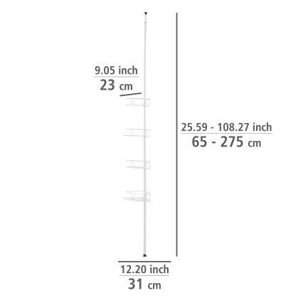 WENKO 26015100 - Prateleira de canto DOLCEDO 31x230 cm inox/branco