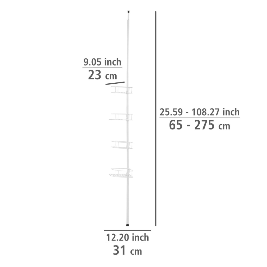 WENKO 26015100 - Prateleira de canto DOLCEDO 31x230 cm inox/branco