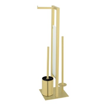 WENKO 26034100 - Conjunto WC RIVALTA 18x70 cm inox/dourado/branco/preto