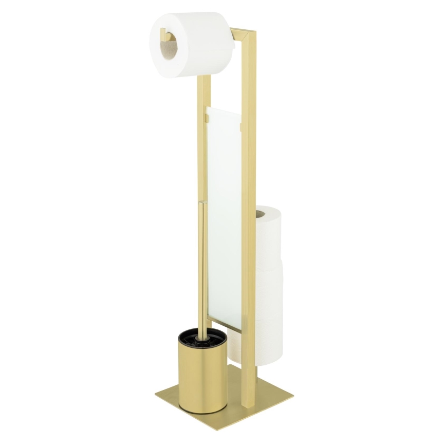 WENKO 26034100 - Conjunto WC RIVALTA 18x70 cm inox/dourado/branco/preto