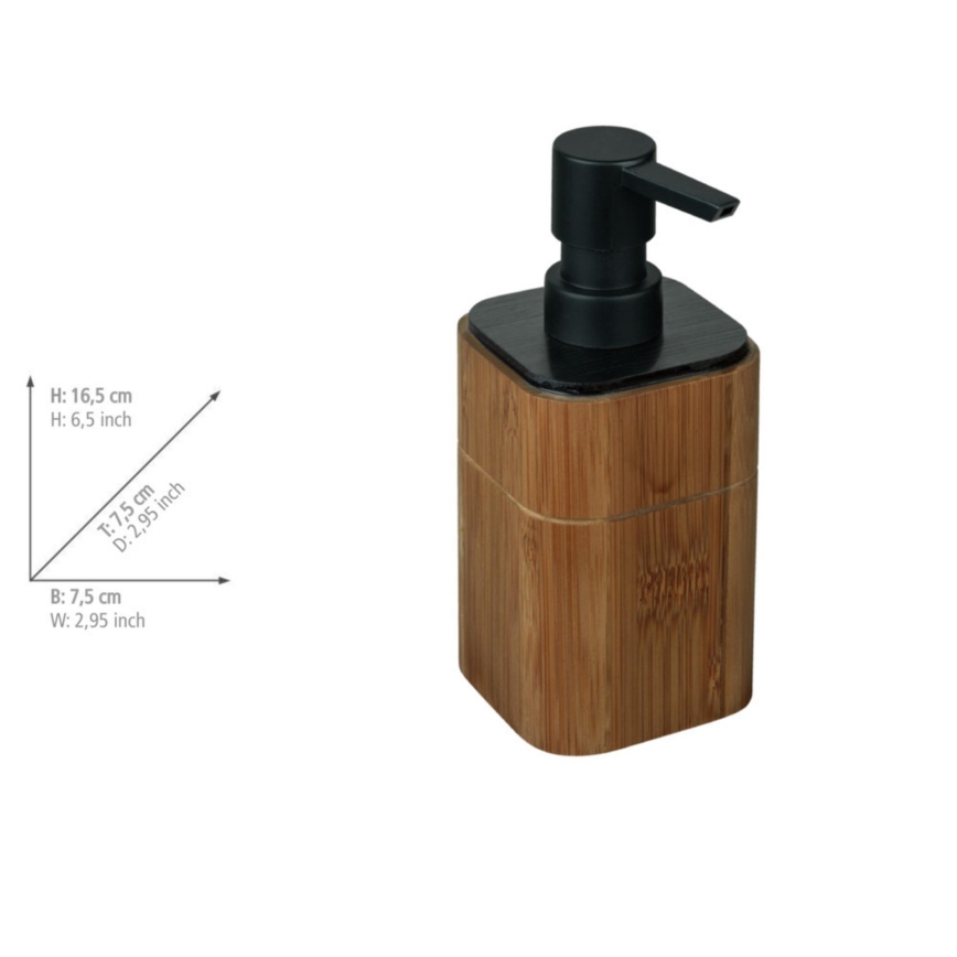 WENKO 26102100 - Dispensador de sabão SERRO 7,5 x 16,5 cm castanho/preto