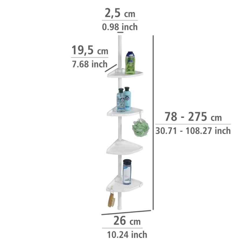 WENKO 3201010100 - Elemento de canto COMPACT 26x195 cm branco