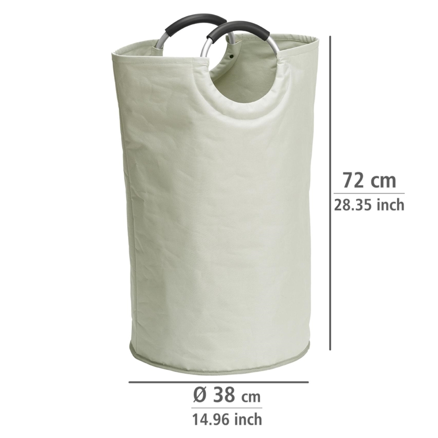 WENKO 3440001100 - Cesto para roupa STONE 38x72 cm bege/prateado/preto