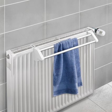 WENKO 3703100 - Estendal de roupa TWIN 60x13 cm prateado/branco