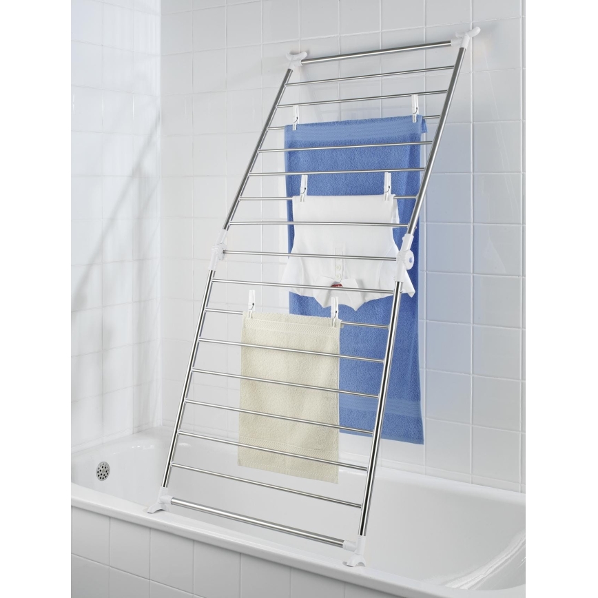 WENKO 3772020100 - Varal PROFI 65x150 cm aço inoxidável/prateado/branco