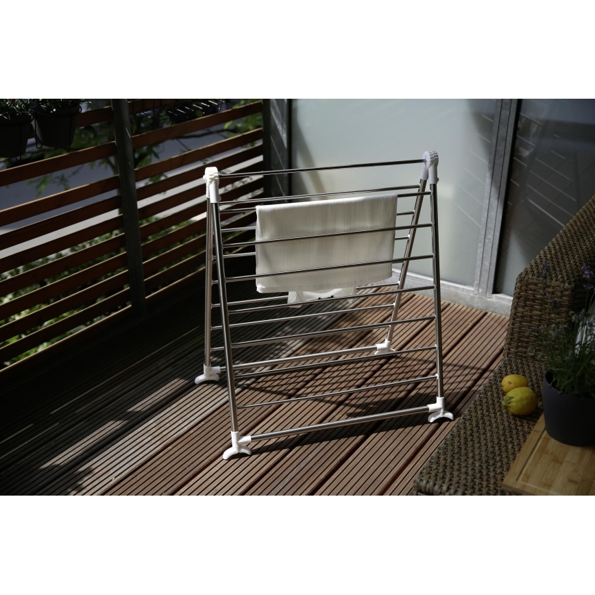 WENKO 3772020100 - Varal PROFI 65x150 cm aço inoxidável/prateado/branco