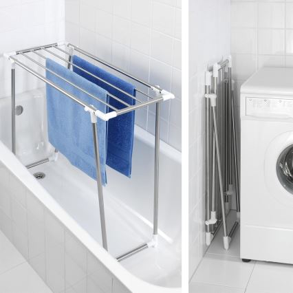 WENKO 3774020100 - Estendal de roupa PROFI SINGLE 87x79 cm inox/prateado/branco