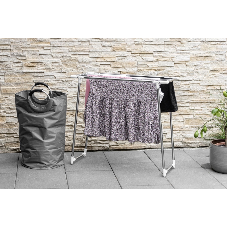 WENKO 3774020100 - Estendal de roupa PROFI SINGLE 87x79 cm inox/prateado/branco