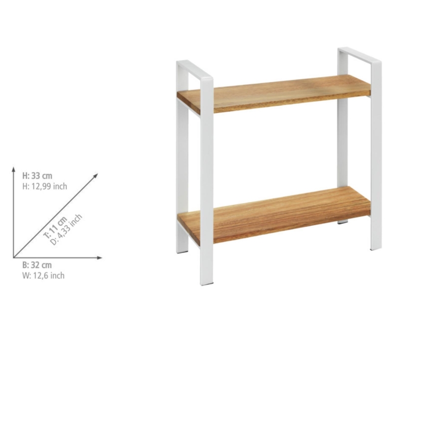 WENKO 53024100 - Prateleira LOUISA 32x33 cm branca/castanha