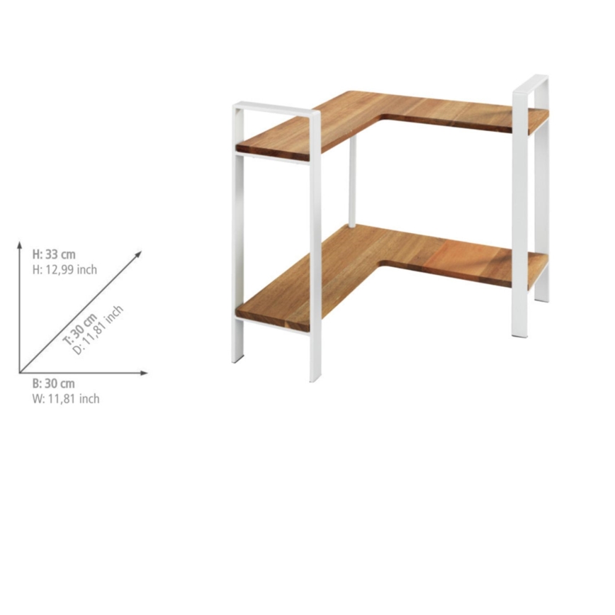 WENKO 53025100 - Prateleira LOUISA 30x33 cm branca/castanha