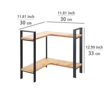 WENKO 53028100 - Prateleira LOU 30 x 33 cm preta/castanha