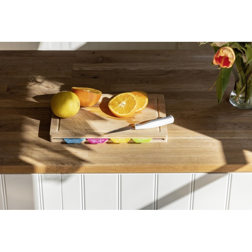 WENKO 53064100 - Tábua de cortar 32,5 x 22,5 cm castanha/multicolorida