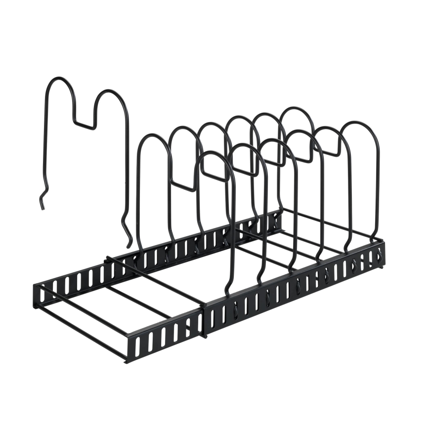WENKO 53149100 - Suporte para tampas e panelas 18x18 cm preto