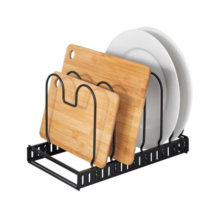 WENKO 53149100 - Suporte para tampas e panelas 18x18 cm preto