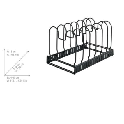 WENKO 53149100 - Suporte para tampas e panelas 18x18 cm preto
