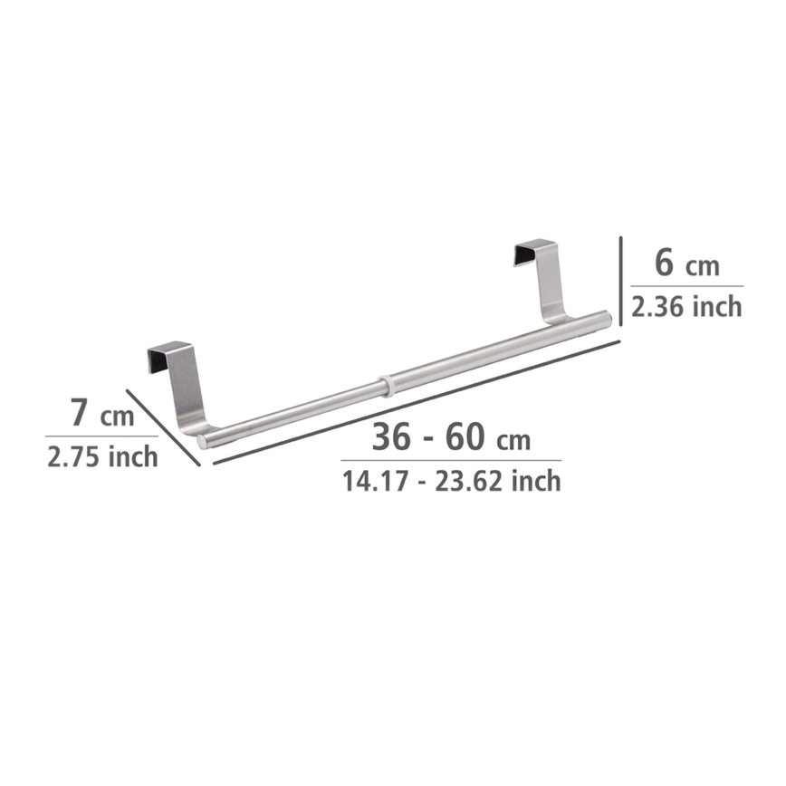 WENKO 53245100 - Porta-toalhas TELESCOPE 7x6 cm prateado/preto