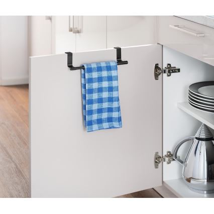 WENKO 53246100 - Suporte para toalhas 7x6 cm aço inoxidável/preto
