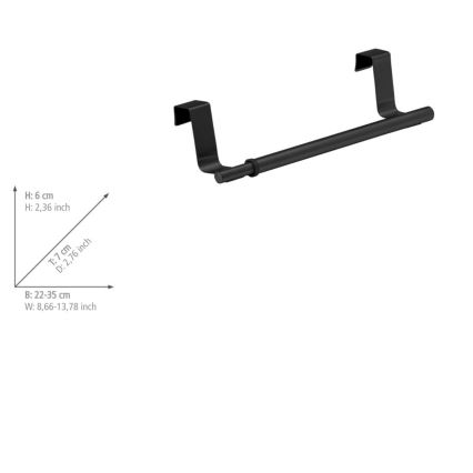 WENKO 53246100 - Suporte para toalhas 7x6 cm aço inoxidável/preto