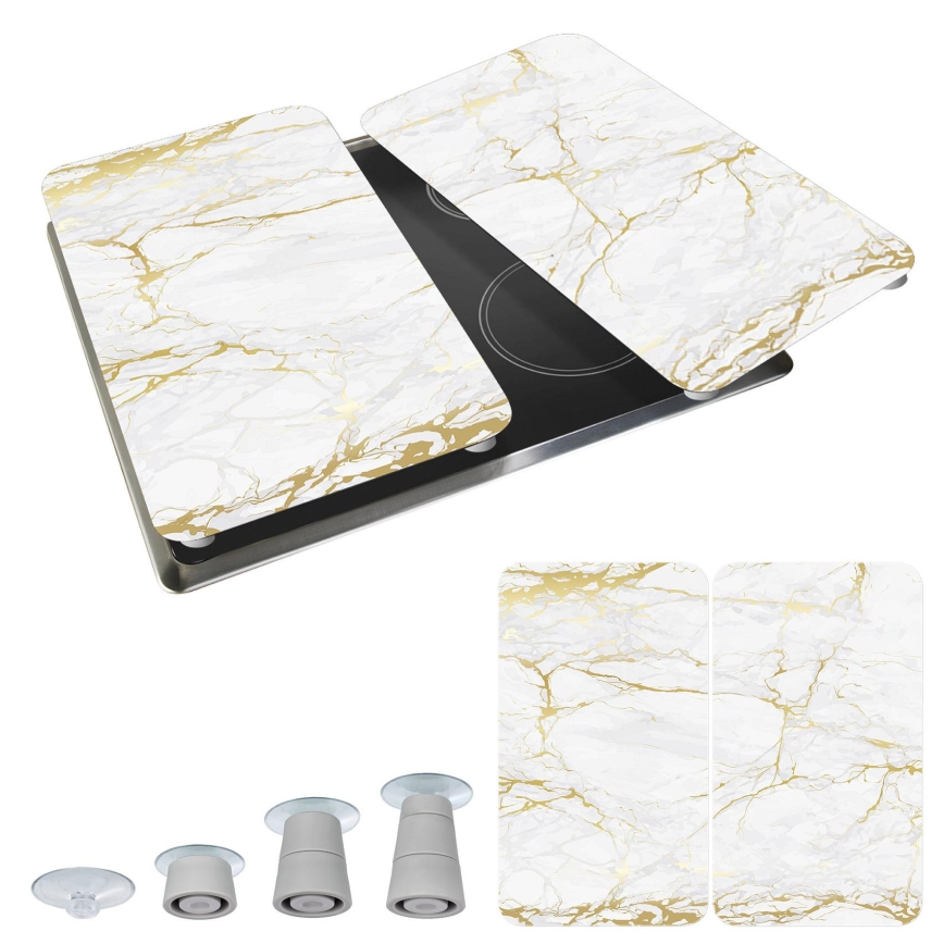 WENKO 53901100 - Tampa para fogão 30x52 cm branco/cinza/transparente