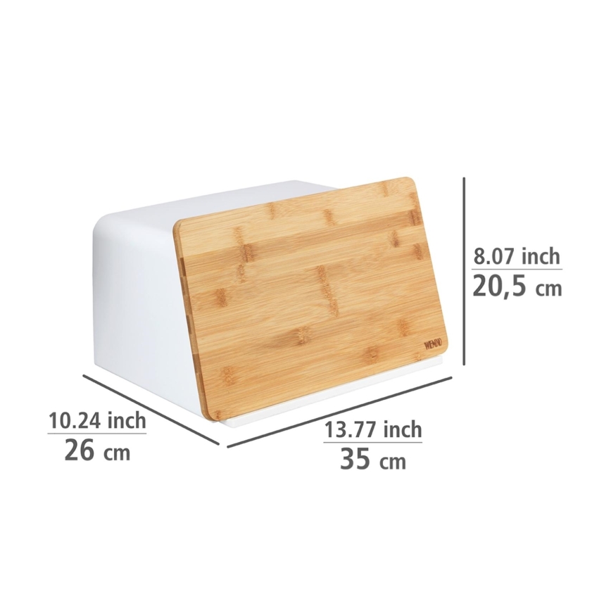 WENKO 54099100 - Caixa para pão KUBO 35x26,5 cm branco/marrom